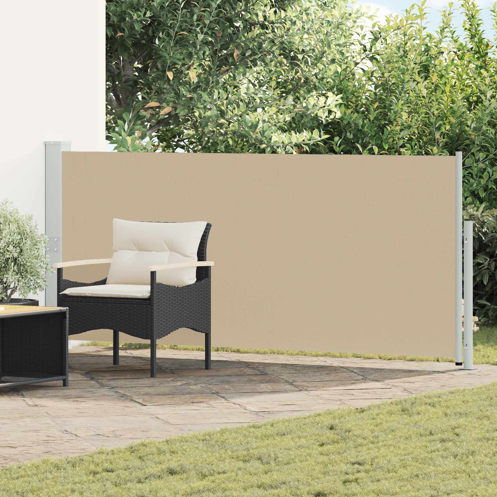 Tenda laterale retrattile Beige 600 x 160 cm Poliestere