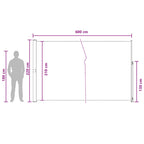 Tenda laterale retrattile Beige 600 x 220 cm Poliestere