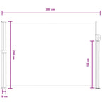 Tenda laterale retrattile Grigio 300 x 200 cm Poliestere