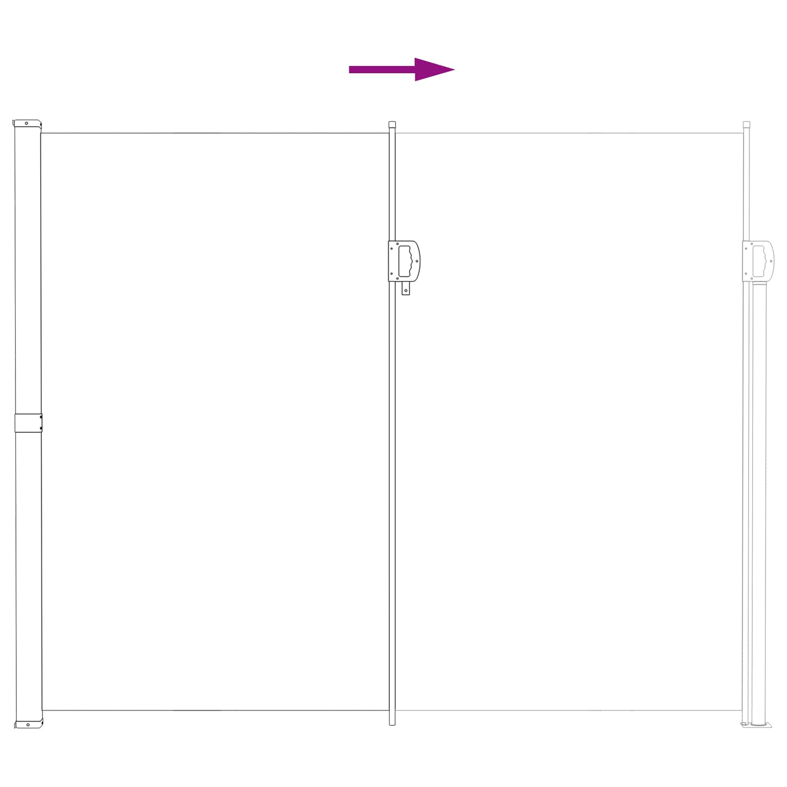 Tenda laterale retrattile Grigio 300 x 220 cm Poliestere