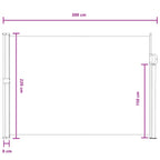 Tenda laterale retrattile Sabbia 300 x 220 cm Poliestere