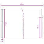 Tenda laterale retrattile Grigio 500 x 180 cm Poliestere