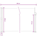 Tenda laterale retrattile Grigio 500 x 200 cm Poliestere