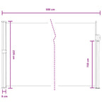 Tenda laterale retrattile Grigio 500 x 220 cm Poliestere