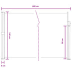 Tenda laterale retrattile Sabbia 600 x 140 cm Poliestere