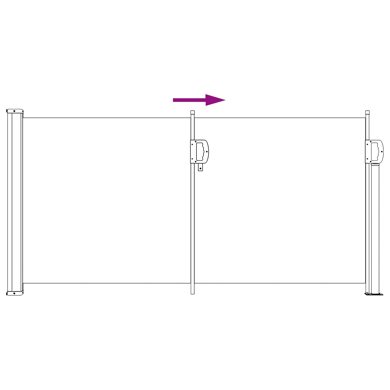 Tenda laterale retrattile 300 x 100 cm Poliestere Rettangolare