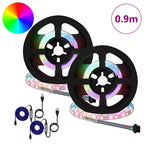 Striscia LED 2 pcs Nero e trasparente 450 mm Rame e plastica