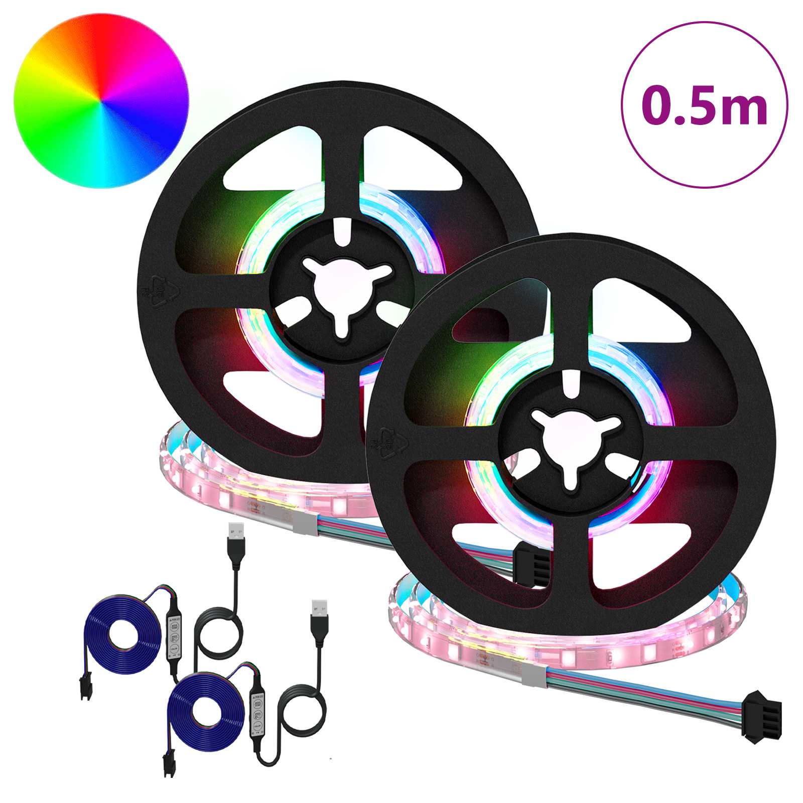 Striscia LED 2 pcs Nero e trasparente 250 mm Rame e plastica