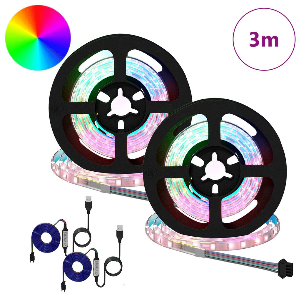 Striscia LED 2 pcs Nero e trasparente 750 mm Rame e plastica