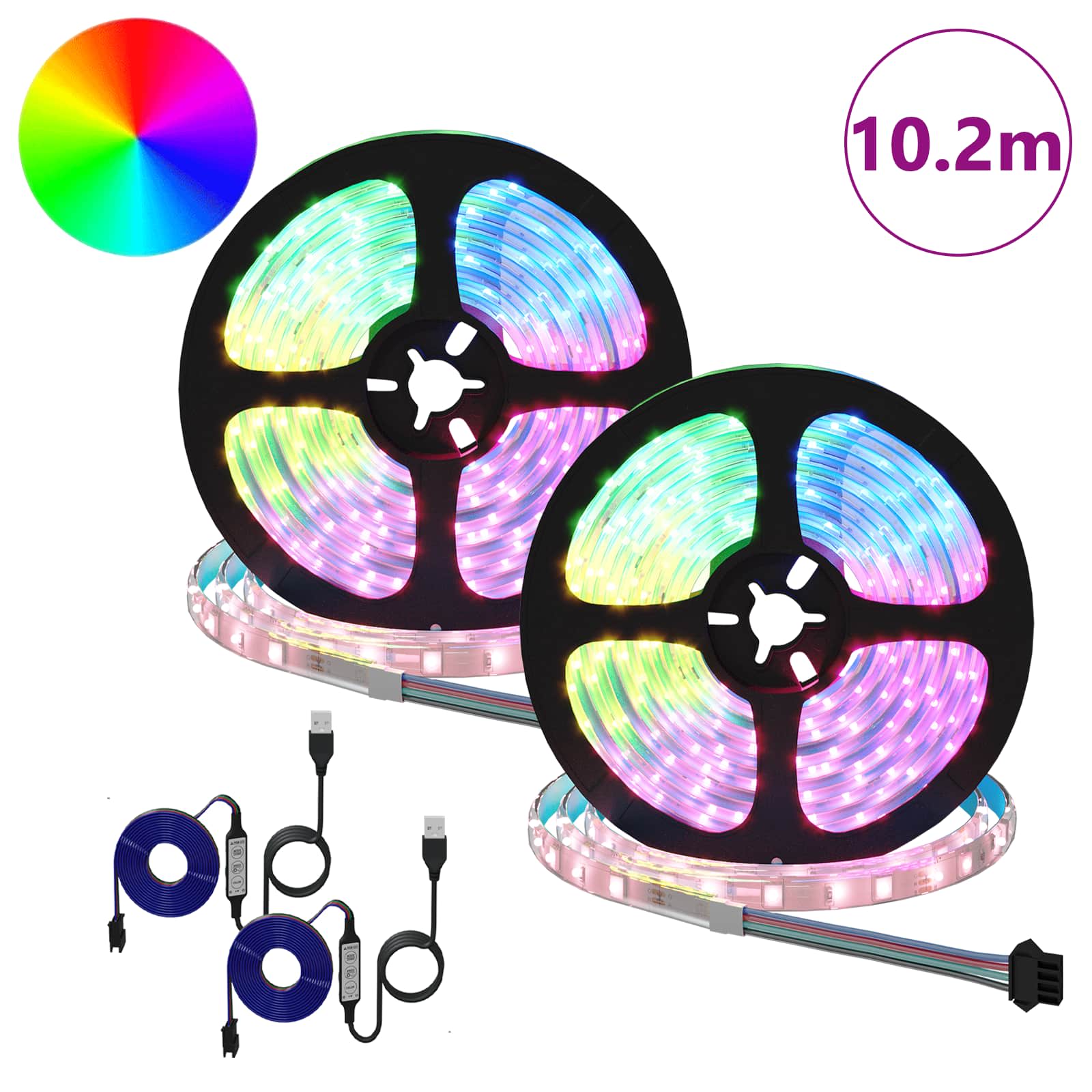 Striscia LED 2 pcs Nero e trasparente 5100 mm Rame e plastica