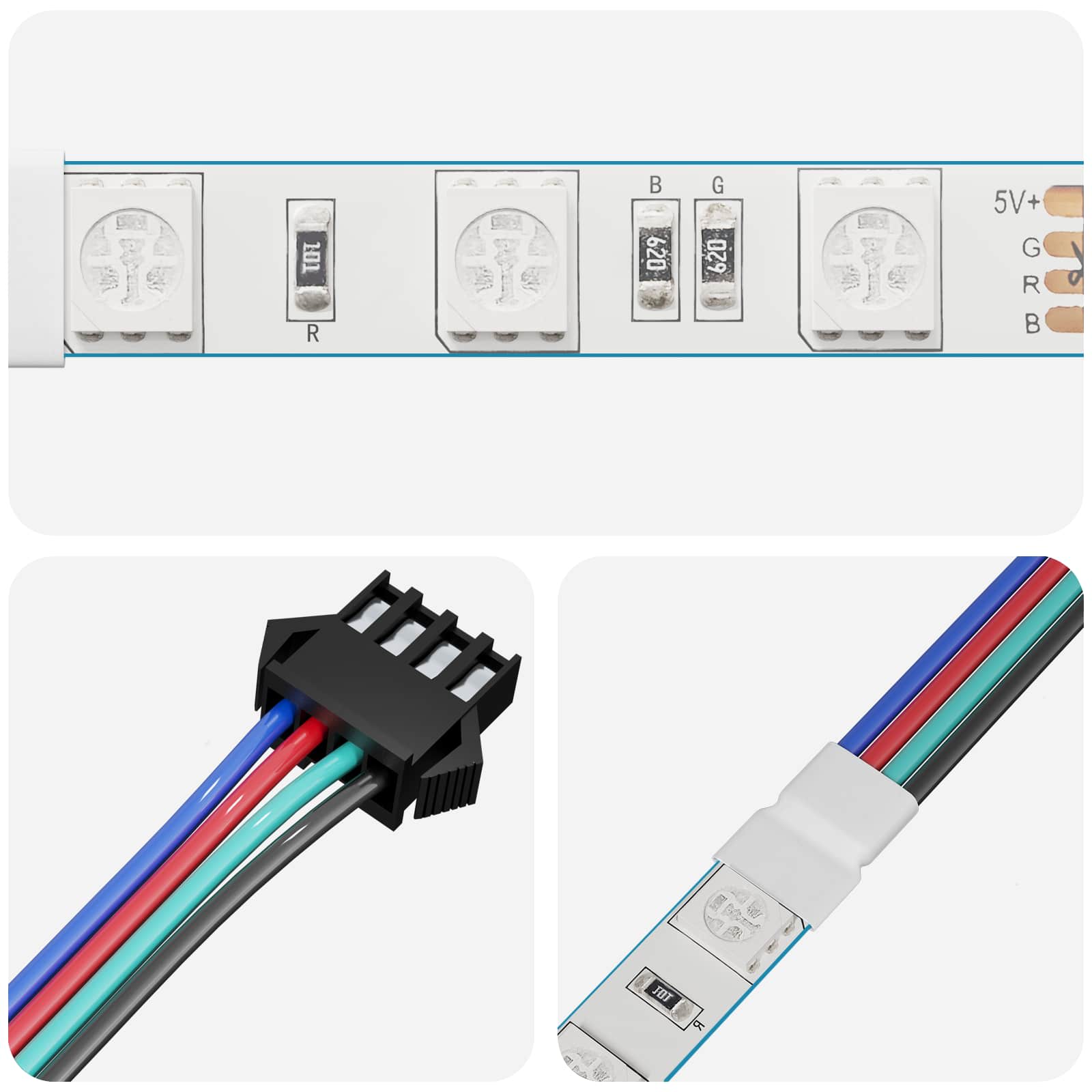 Striscia LED 2 pcs Nero e Multicolore 1745 mm Rame e plastica