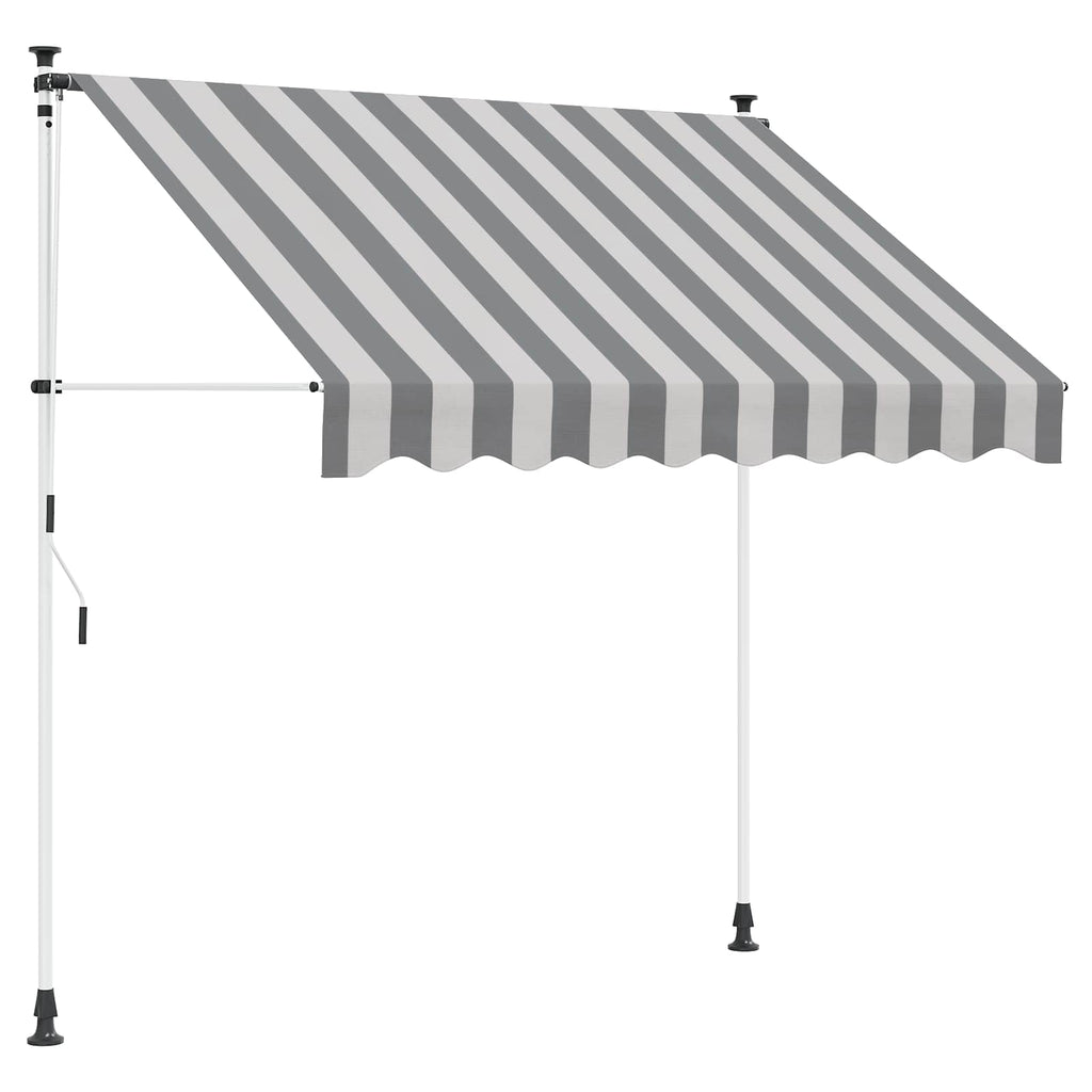 Tenda retrattile manuale Antracite e Bianco 200 cm