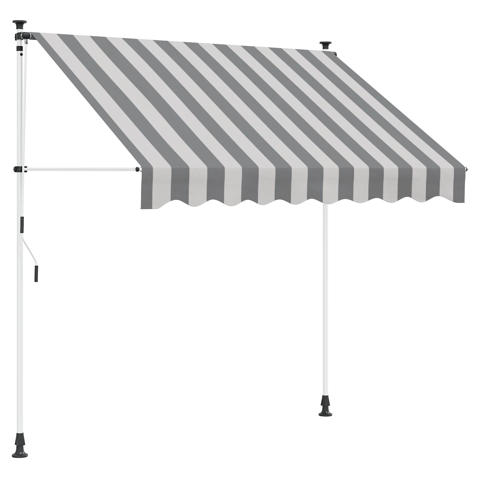Tenda retrattile manuale Antracite e Bianco 250 cm