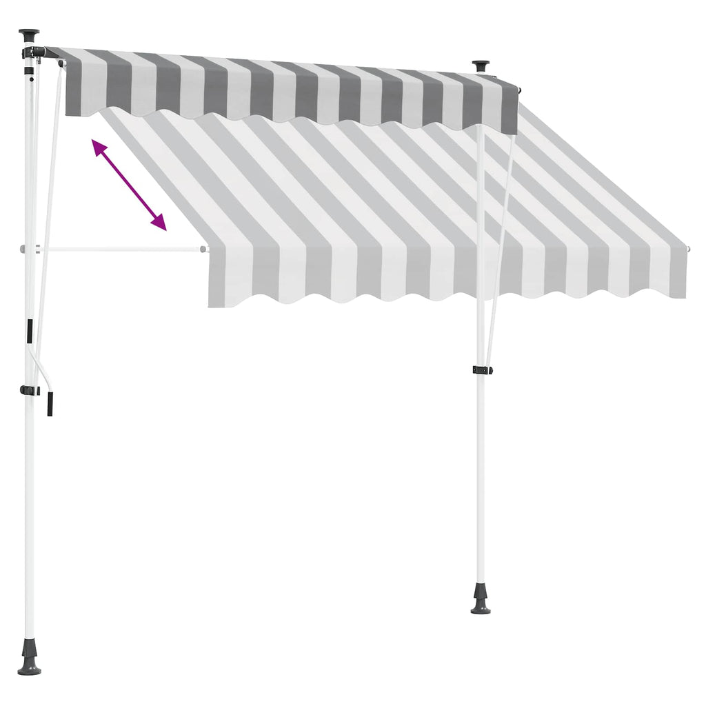 Tenda retrattile manuale Antracite e Bianco 250 cm