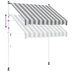Tenda retrattile manuale Antracite e Bianco 300 cm