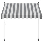Tenda retrattile manuale Antracite e Bianco 350 cm