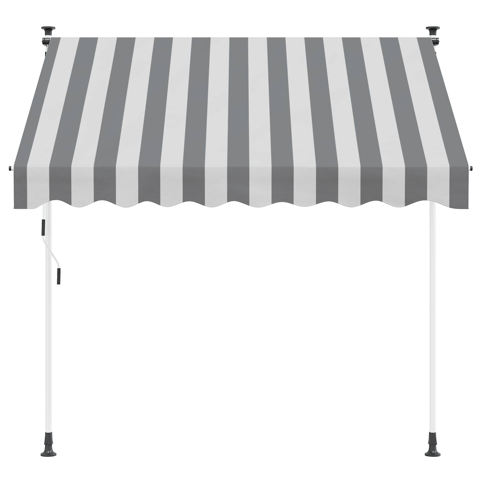 Tenda retrattile manuale Antracite e Bianco 350 cm