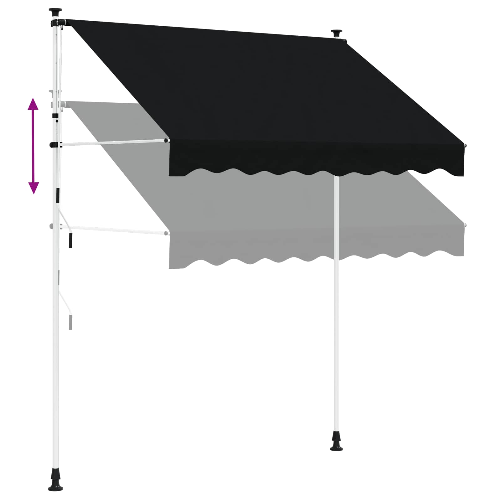 Tenda retrattile manuale Nero 100 cm