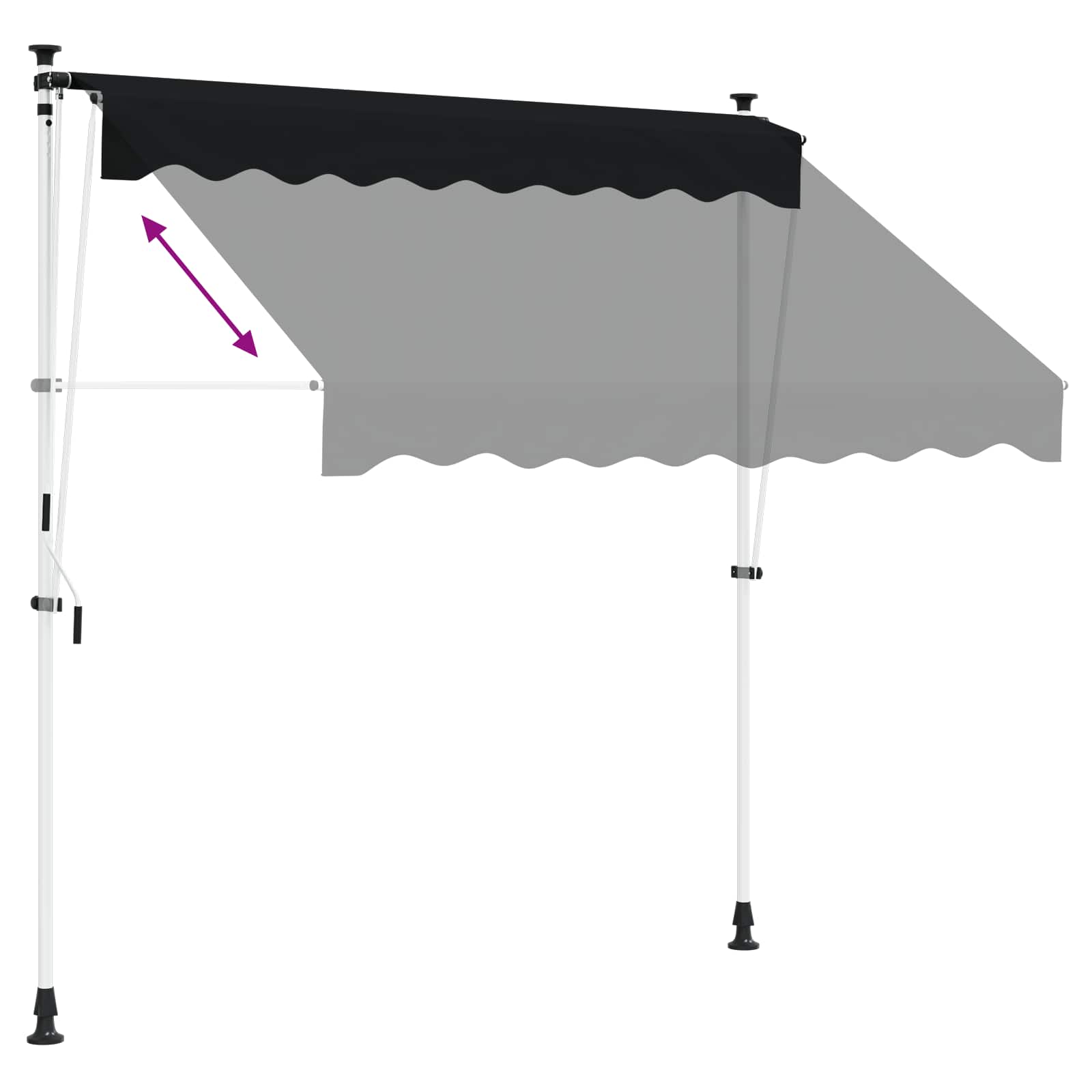 Tenda retrattile manuale Nero 350 cm