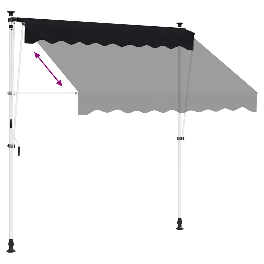 Tenda retrattile manuale Nero 400 cm