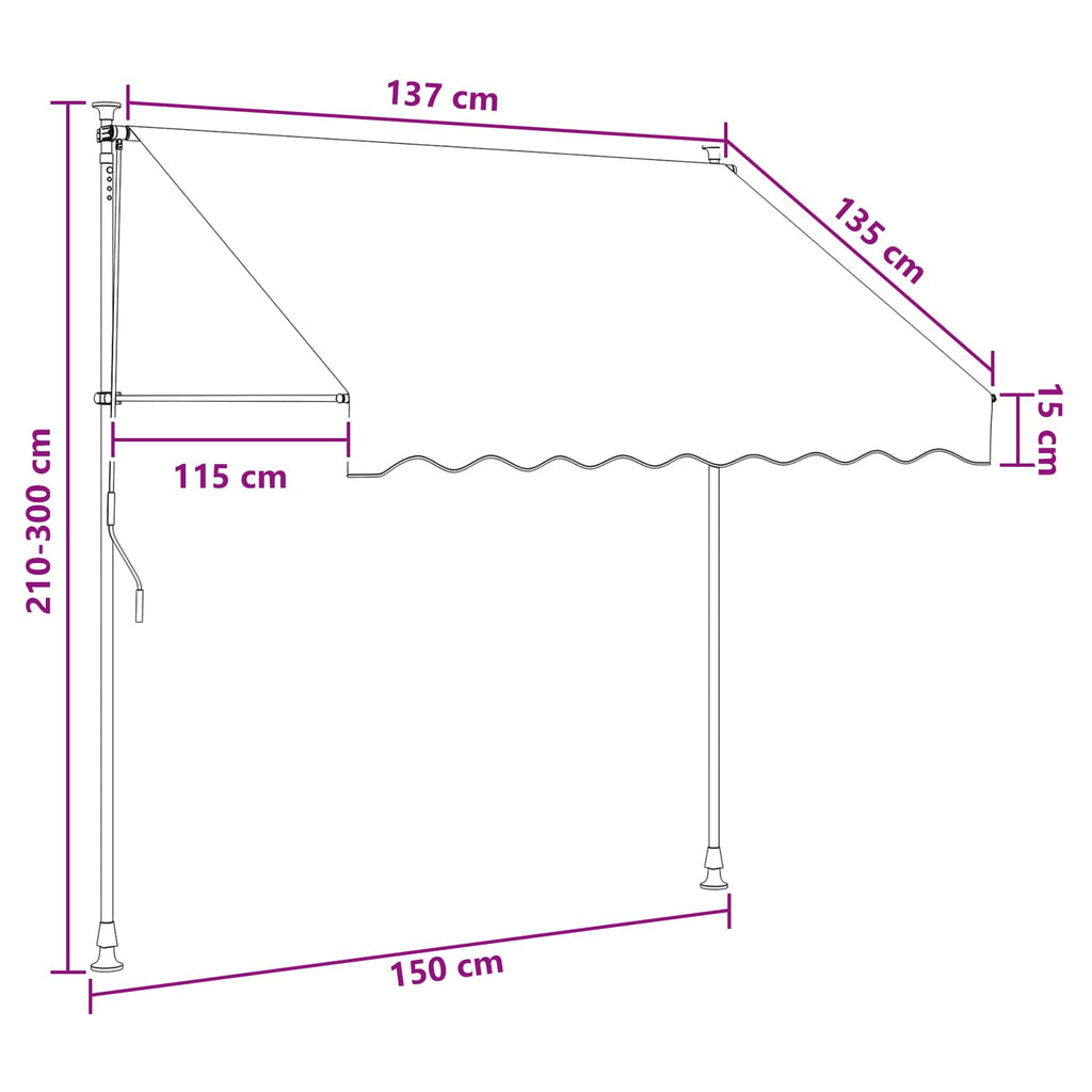 Tenda retrattile manuale Marrone 150 cm