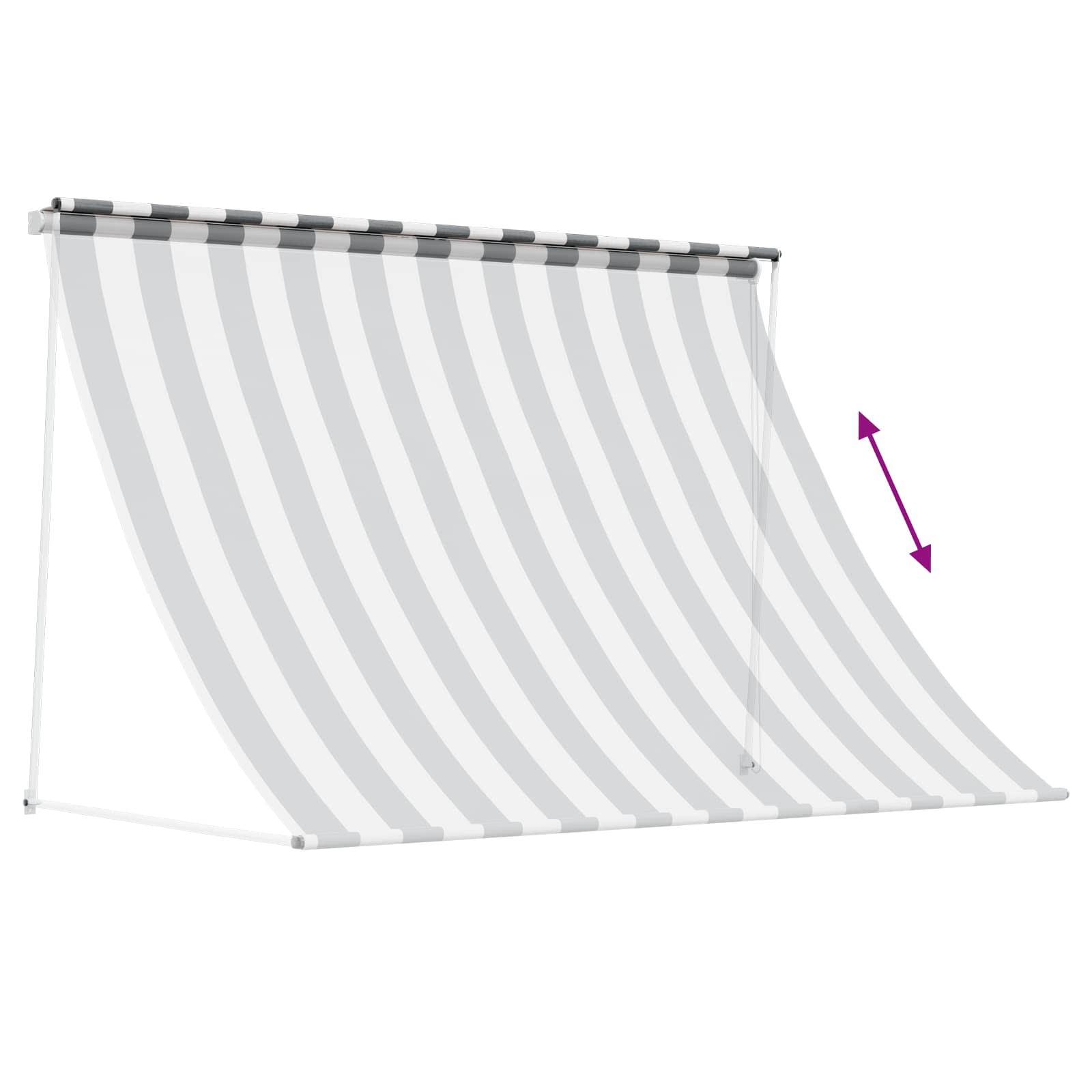 Tenda da Sole Antracite e Bianco 400 x 150 cm