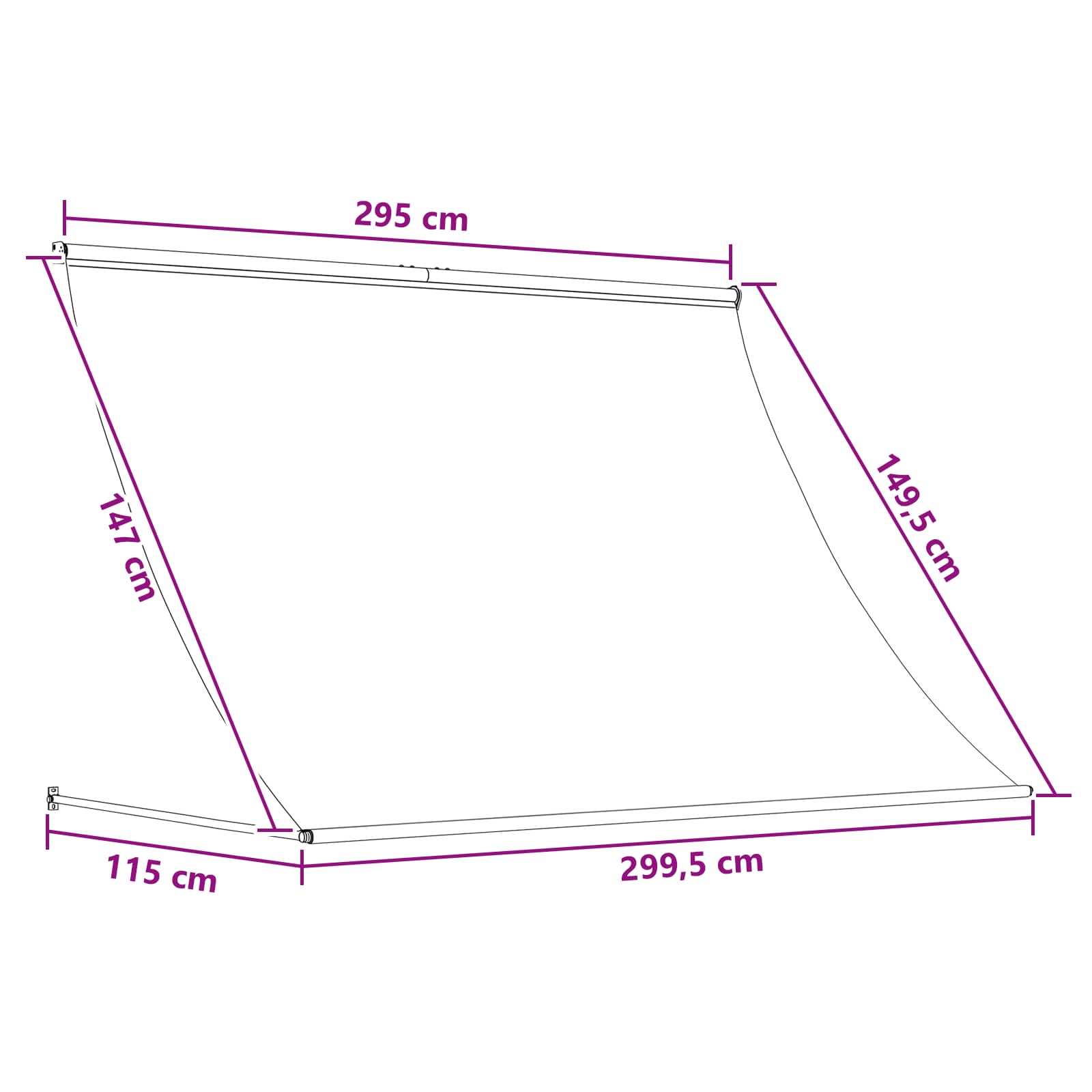 Tenda da Sole Tortora 300 x 150 cm