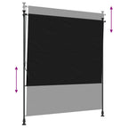 Tenda a Rullo Esterna Nero 100 x 270 cm
