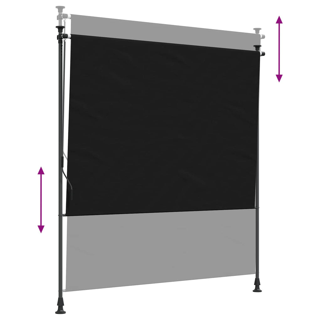 Tenda a Rullo Esterna Nero 200 x 270 cm