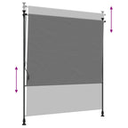 Tenda a Rullo Esterna Grigio Chiaro 120 x 270 cm
