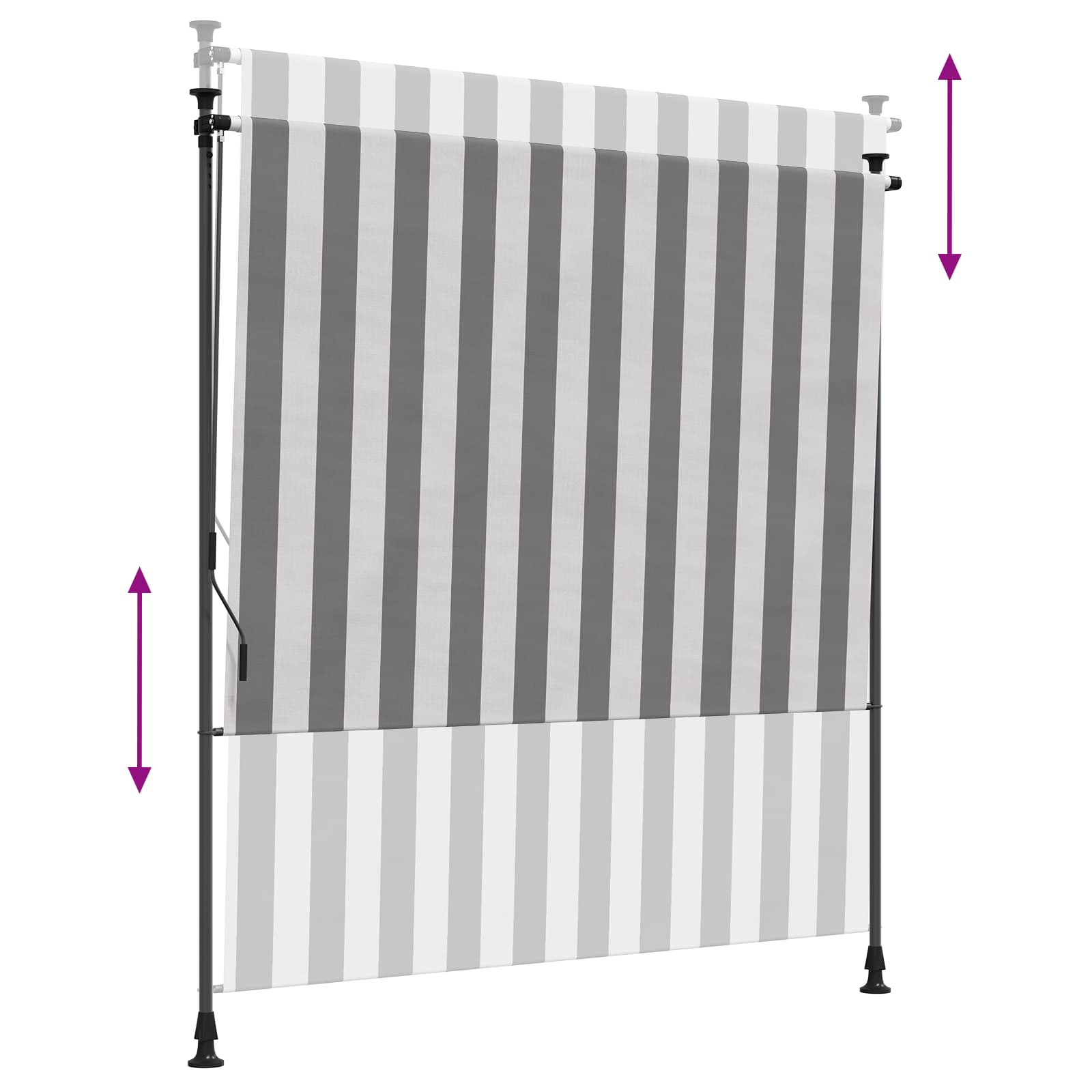 Tenda a Rullo Esterna Antracite e Bianco 100 x 270 cm