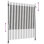 Tenda a Rullo Esterna Antracite e Bianco 150 x 270 cm