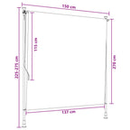 Tenda a Rullo Esterna Antracite e Bianco 150 x 270 cm