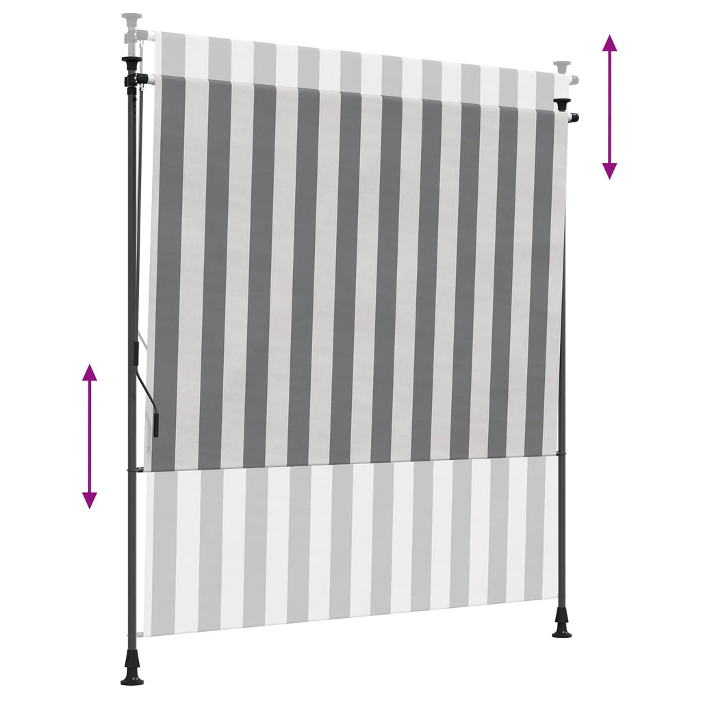 Tenda a Rullo Esterna Antracite e Bianco 200 x 270 cm
