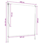 Tenda a Rullo Esterna Antracite e Bianco 200 x 270 cm