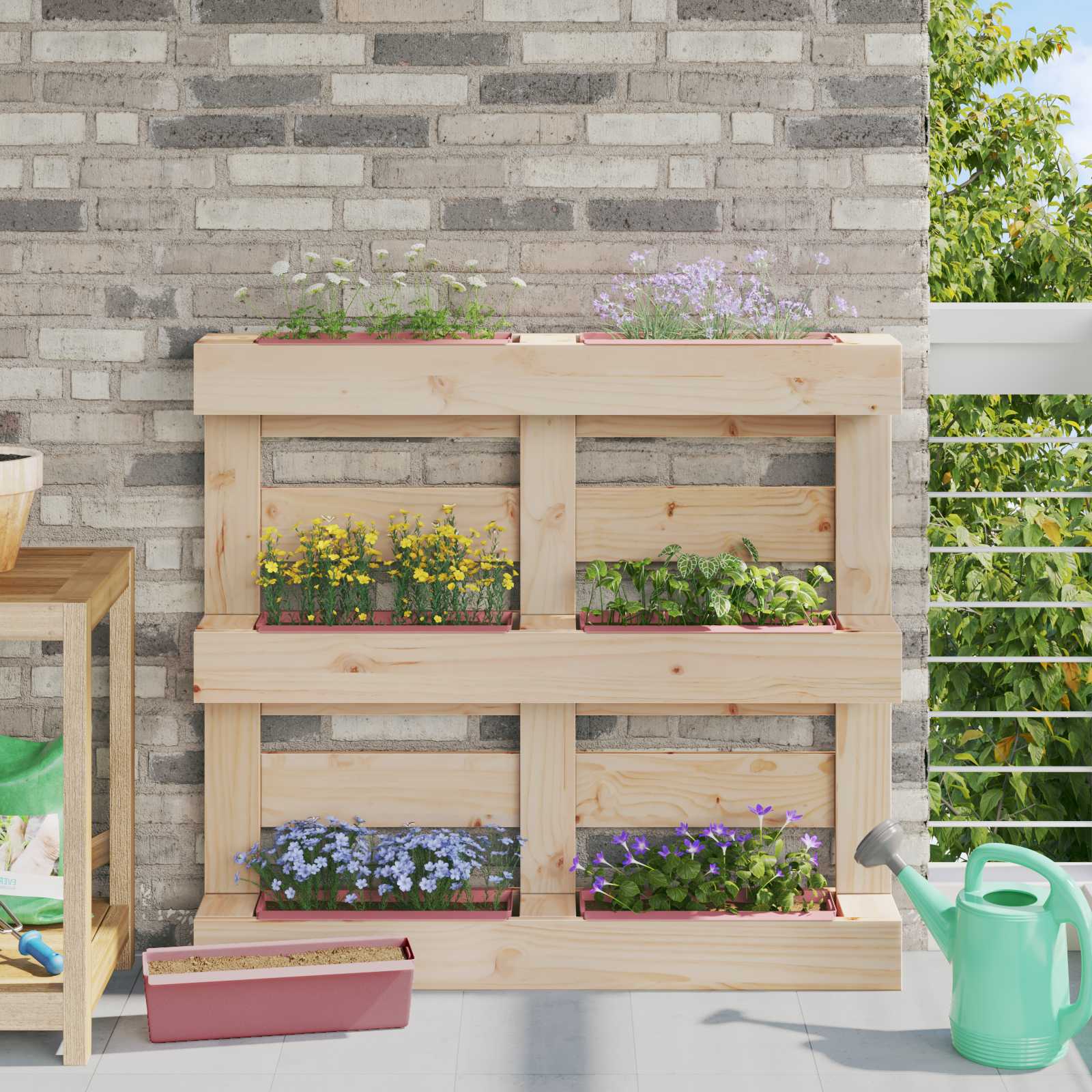 Fioriere per Euro pallet 12 pcs Marrone 36,5 x 14 x 9,5 cm