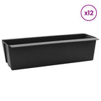 Fioriere per Euro pallet 12 pcs Nero 36 x 13,5 x 9,5 cm