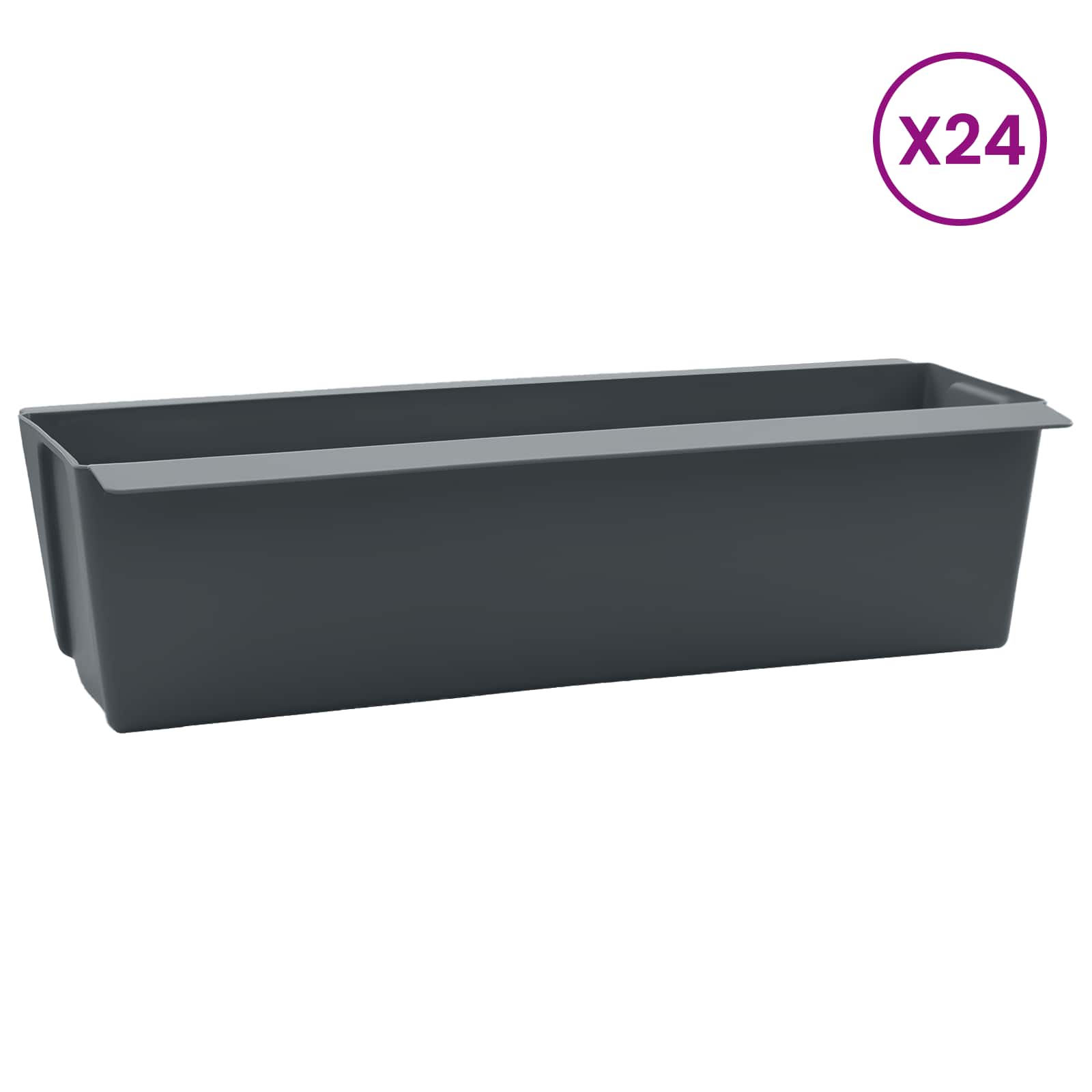 Fioriere per Euro pallet 24 pcs Grigio 36 x 13,5 x 9,5 cm