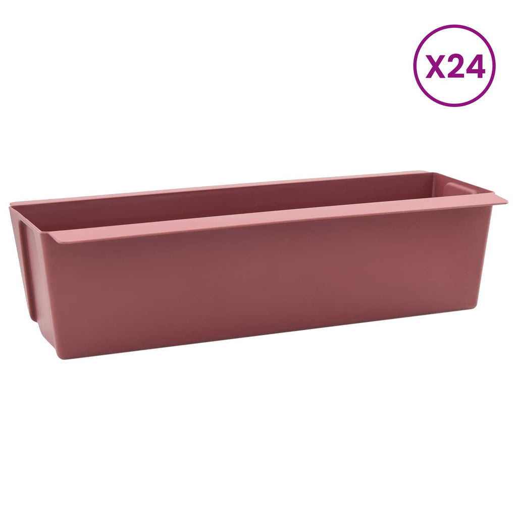 Fioriere per Euro pallet 24 pcs Marrone 36 x 13,5 x 9,5 cm