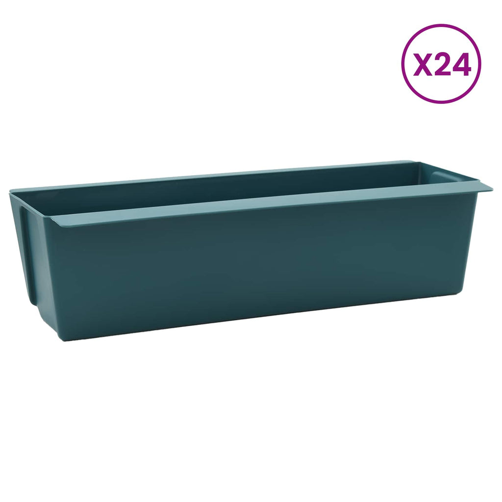Fioriere per Euro pallet 24 pcs Verde 36 x 13,5 x 9,5 cm