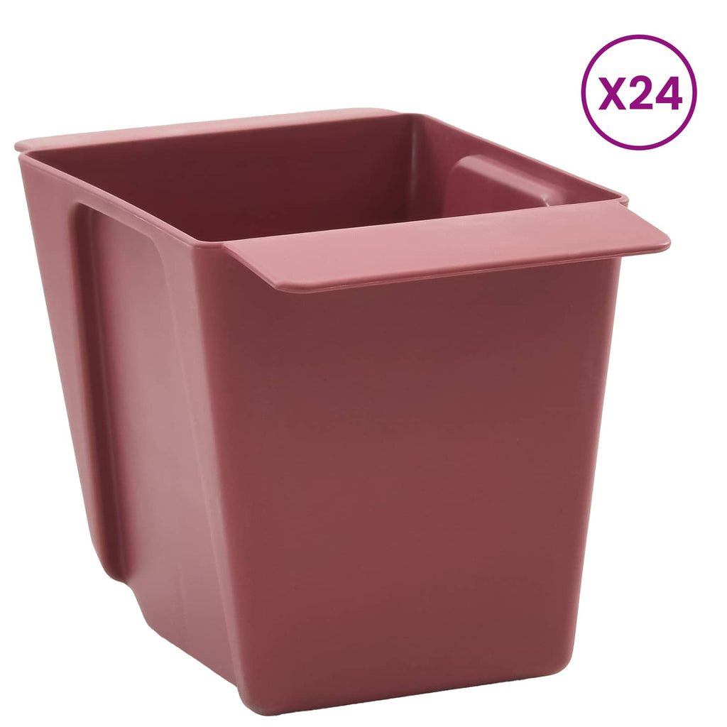 Fioriere per Euro pallet 24 pcs Marrone 13,5 x 9 x 9,5 cm