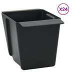 Fioriere per Euro pallet 24 pcs Nero 13,5 x 9 x 9,5 cm