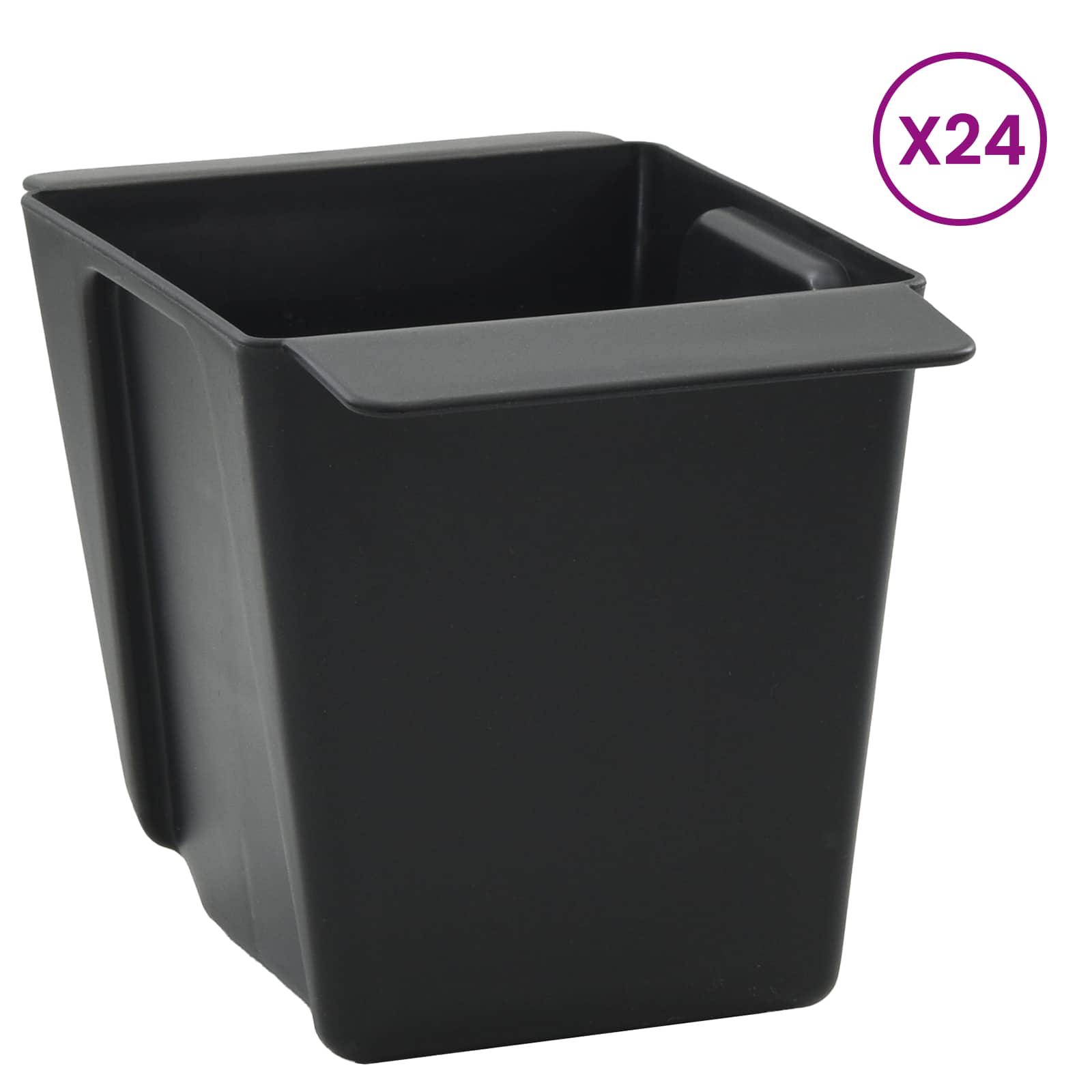 Fioriere per Euro pallet 24 pcs Nero 13,5 x 9 x 9,5 cm