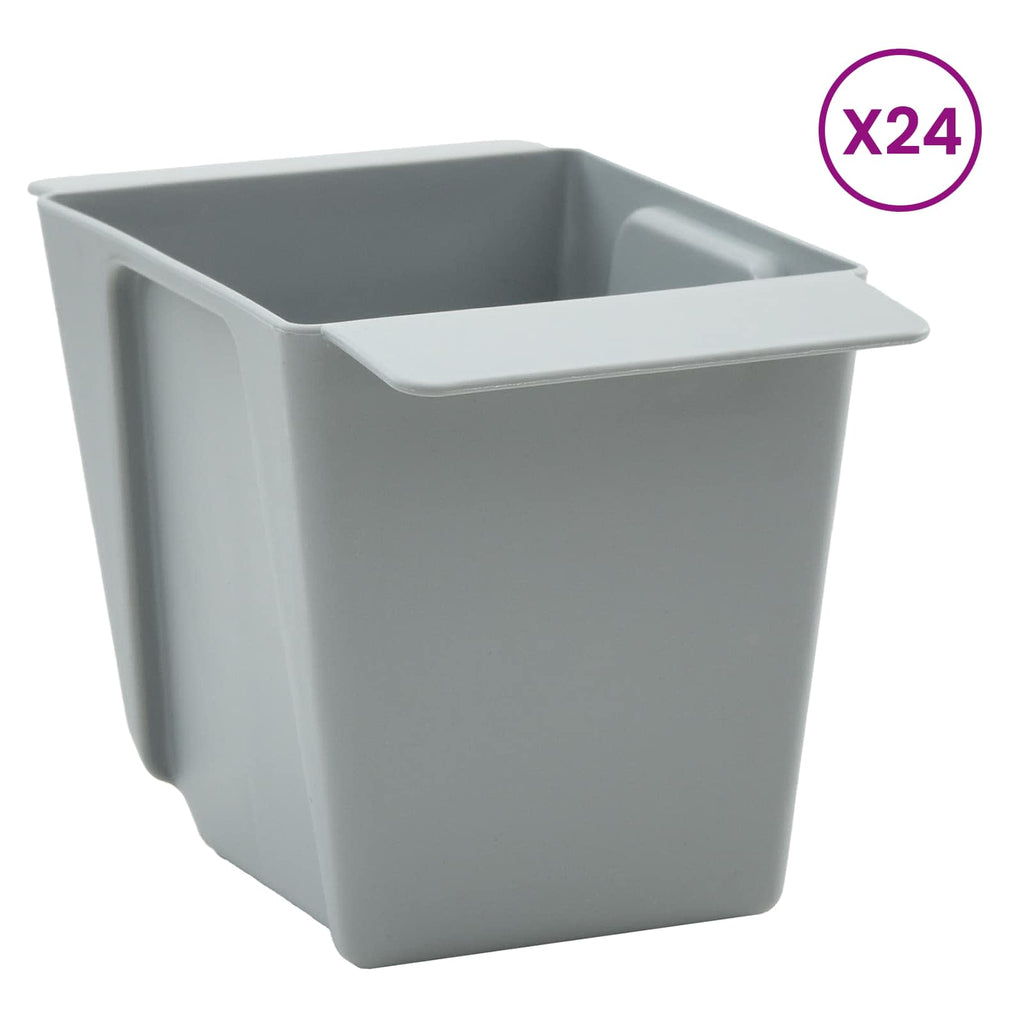 Fioriere per Euro pallet 24 pcs Grigio chiaro 13,5 x 9 x 9,5 cm
