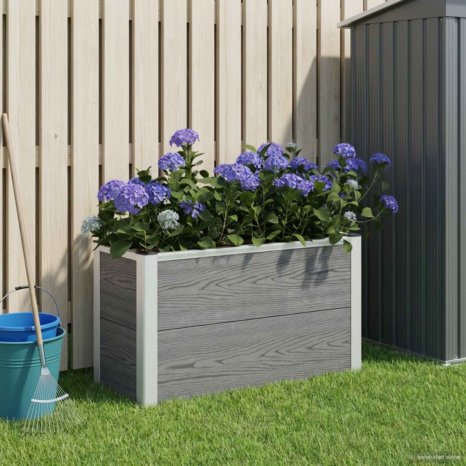 Letto rialzato da giardino Grigio 75 x 30 x 22 cm