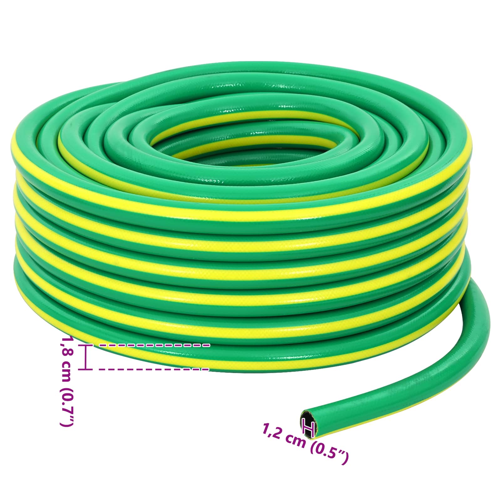 Tubo da Giardino 5-Ply Verde e Giallo 1 / 2'' 20 m PVC