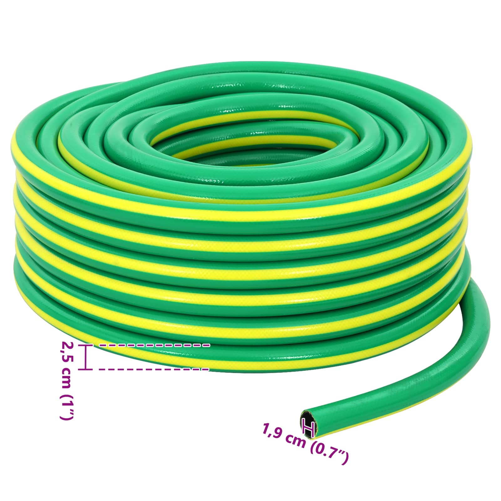 Tubo da Giardino 5-Ply Verde e Giallo 3 / 4'' 10 m PVC