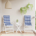 Cuscino da Esterno 2 pcs Blu e Bianco 120 x 50 x 7 cm Tessuto