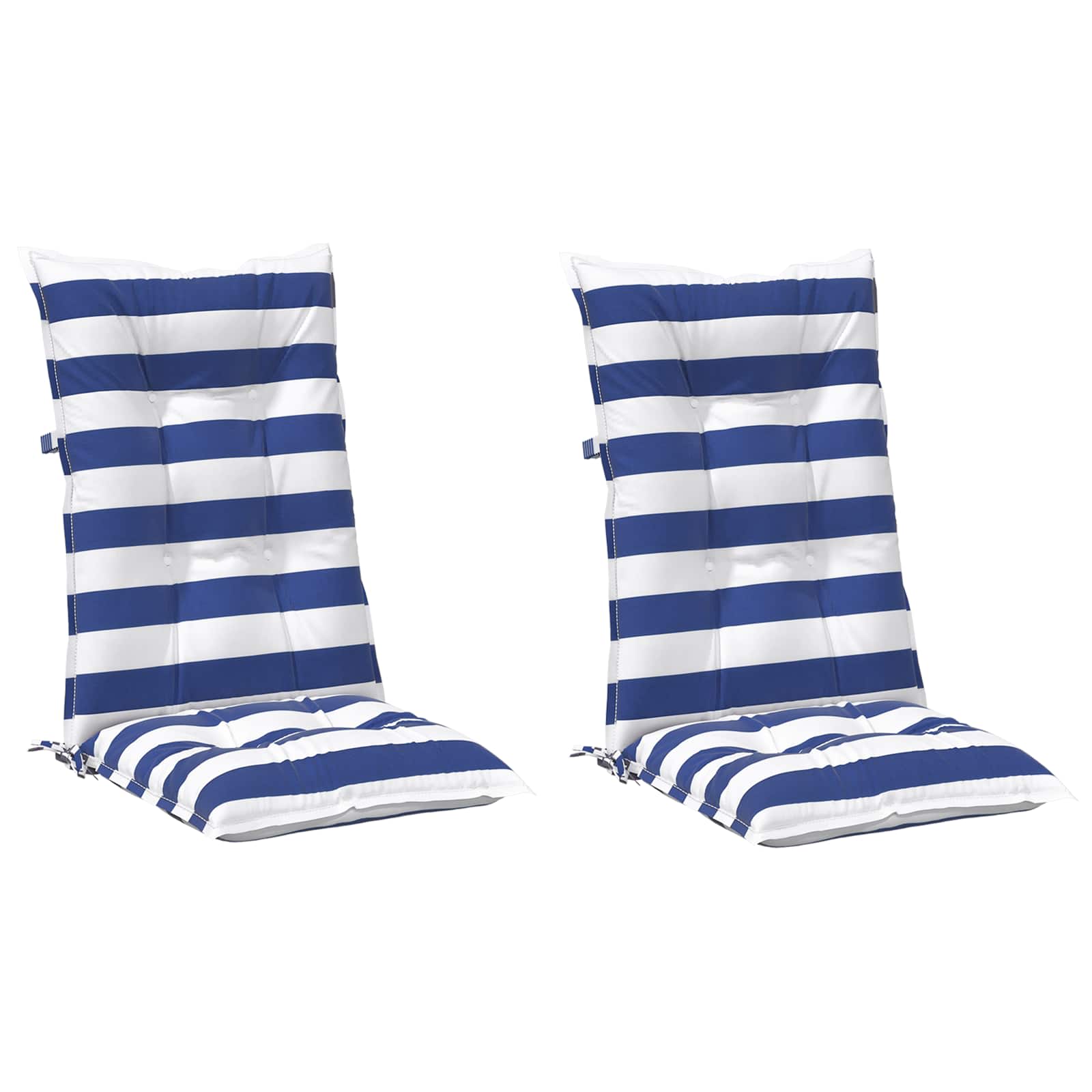 Cuscino da Esterno 2 pcs Blu e Bianco 120 x 50 x 7 cm Tessuto