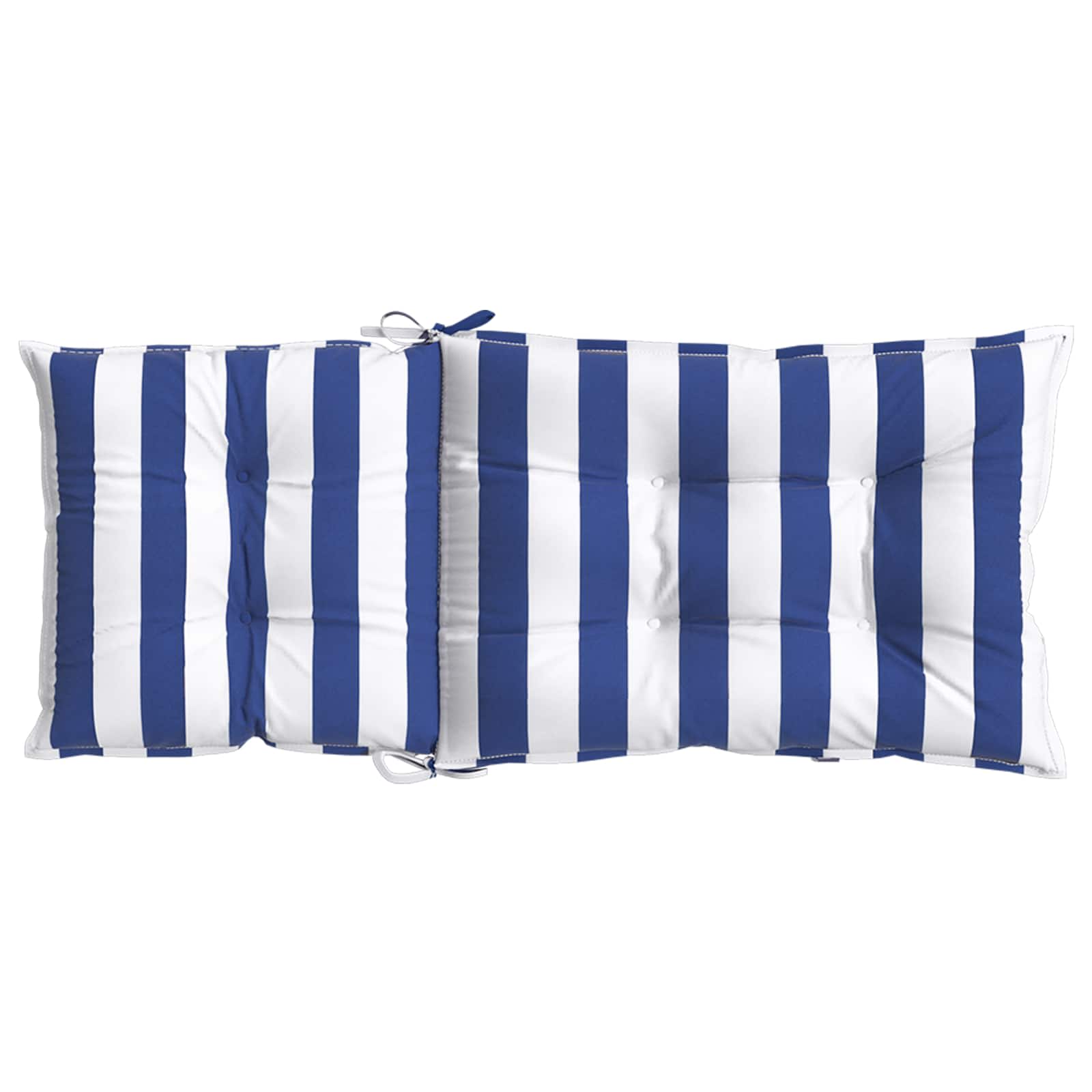 Cuscino da Esterno 2 pcs Blu e Bianco 120 x 50 x 7 cm Tessuto